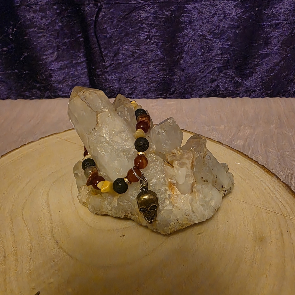 Yellow and Red Beaded Bracelet with Elegant Design